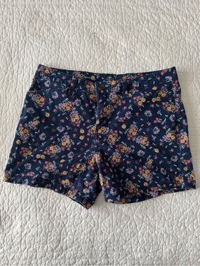 St. John's Bay Navy Floral Cotton Blend Shorts